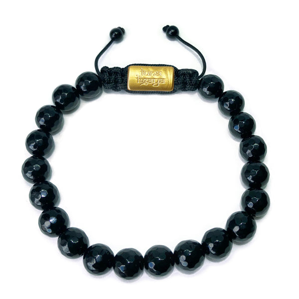 Black Agate Faceted 8 mm