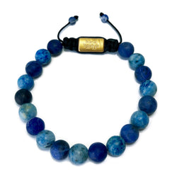 Dark Blue Sodalite and Light Sky Blue Crazy Agate 8 mm