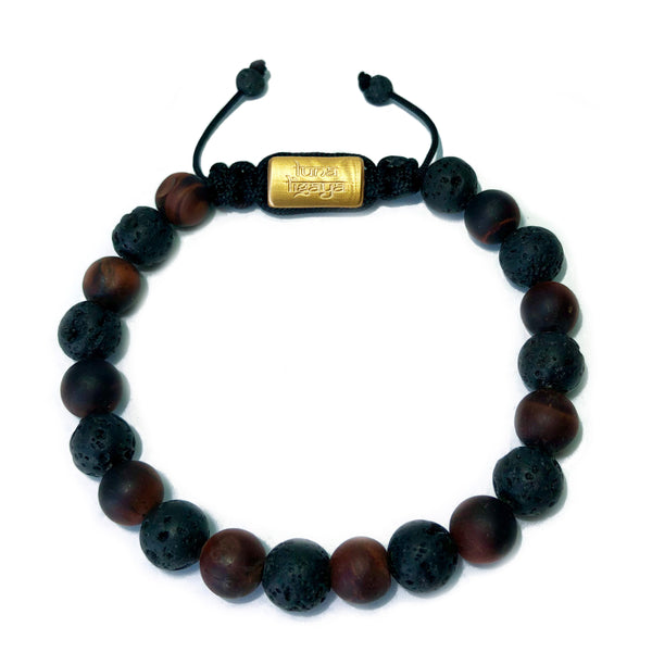 Lavastone and Red Tigers Eye 8 mm