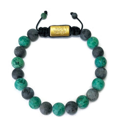 Sea Green Natural Crazy Agate and Black Labradorite 8 mm