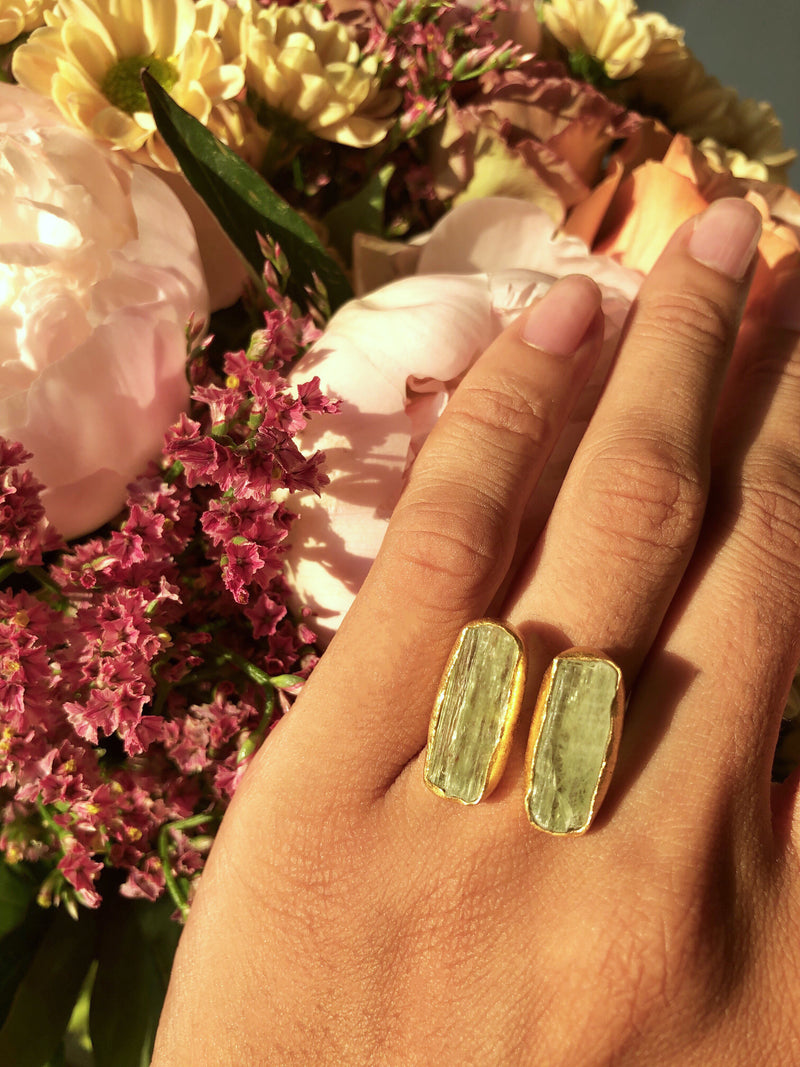 Double Green Kyanite 18K Vermeil