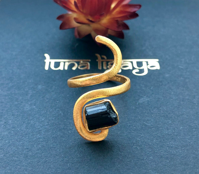 Namaste Black Tourmaline 18K Vermeil