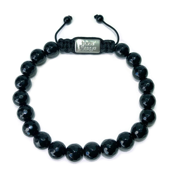 Black Agate Faceted 8 mm