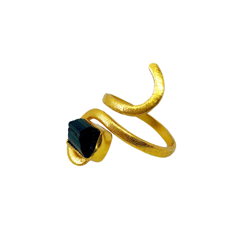 Namaste Black Tourmaline 18K Vermeil